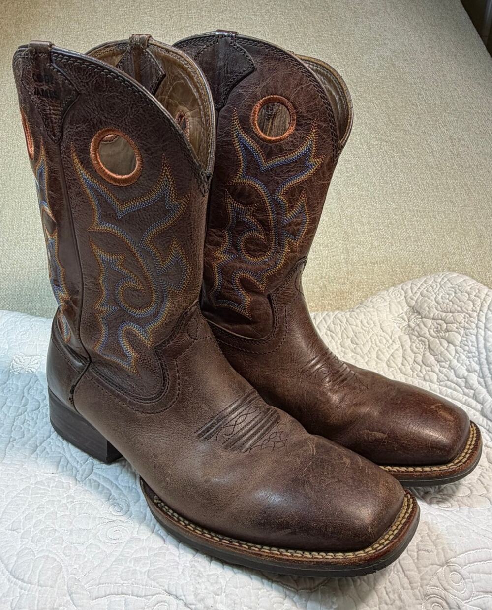Cody James Men's 13D Brown Zero Gravity Square Toe Leather Western Boots Casual